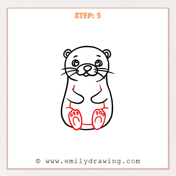 how to draw a sea otter - Step 5